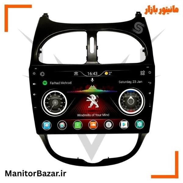 مانیتور اندروید پژو 206