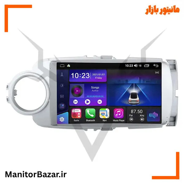 مانیتور اندرویدی هارمن تویوتا یاریس 2012-2013 با کیفیت تصویر 4K (همراه با قاب فابریک)