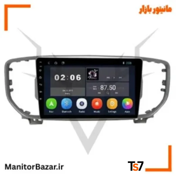 مانیتورخودرو TS7 کیا اسپورتیج 2016-2021 | با قاب فابریک